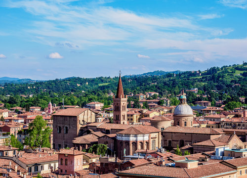 View towards Basilica of San Domenico, Bologna, Emilia-Romagna, Italy