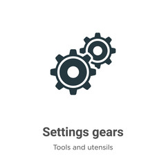 Settings gears vector icon on white background. Flat vector settings gears icon symbol sign from modern tools and utensils collection for mobile concept and web apps design.