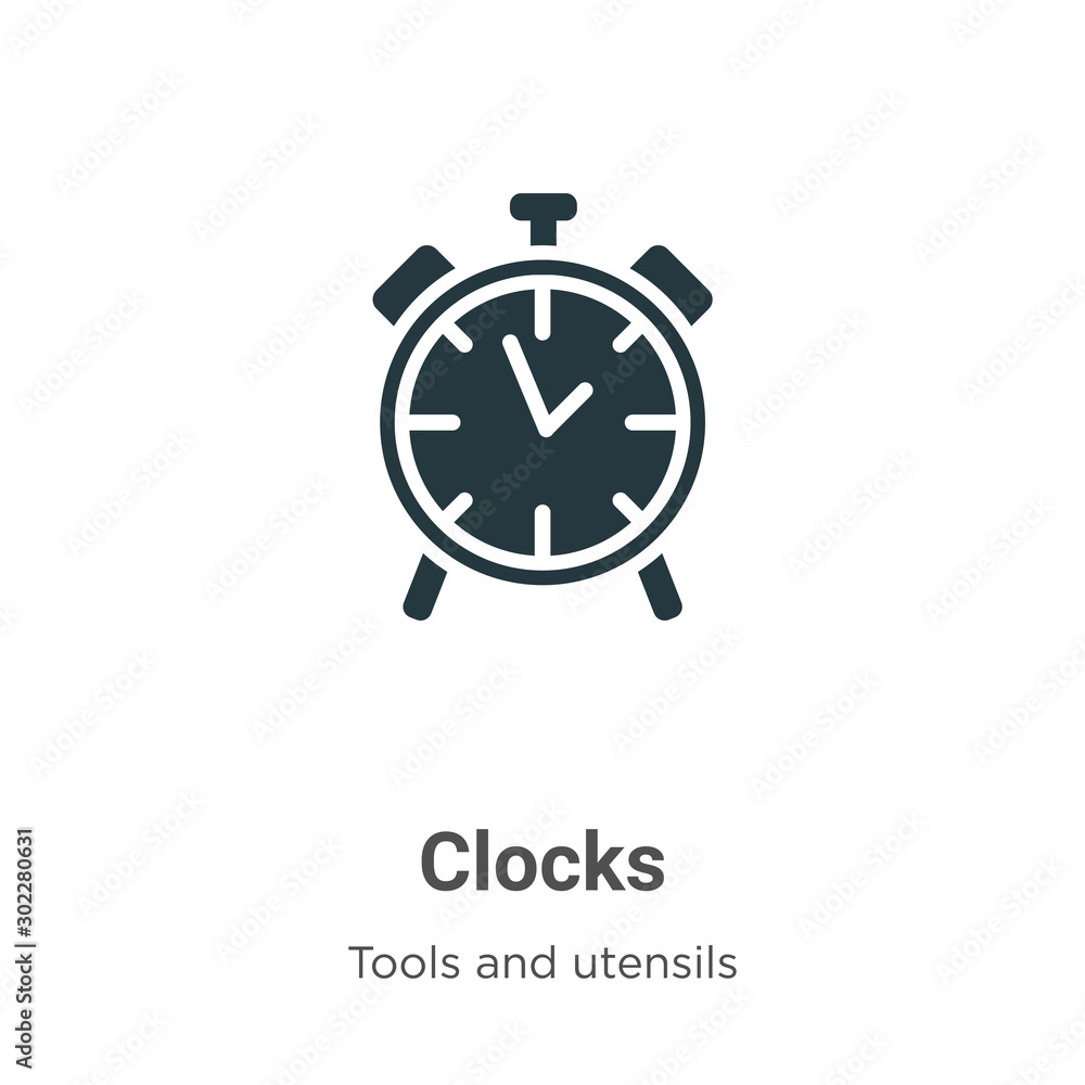 Poster clocks vector icon on white background. flat vector clocks icon symbol sign from modern tools and ut