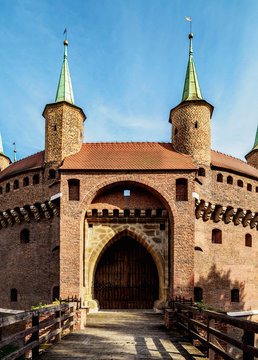 Krakow Barbican, Cracow, Lesser Poland Voivodeship, Poland