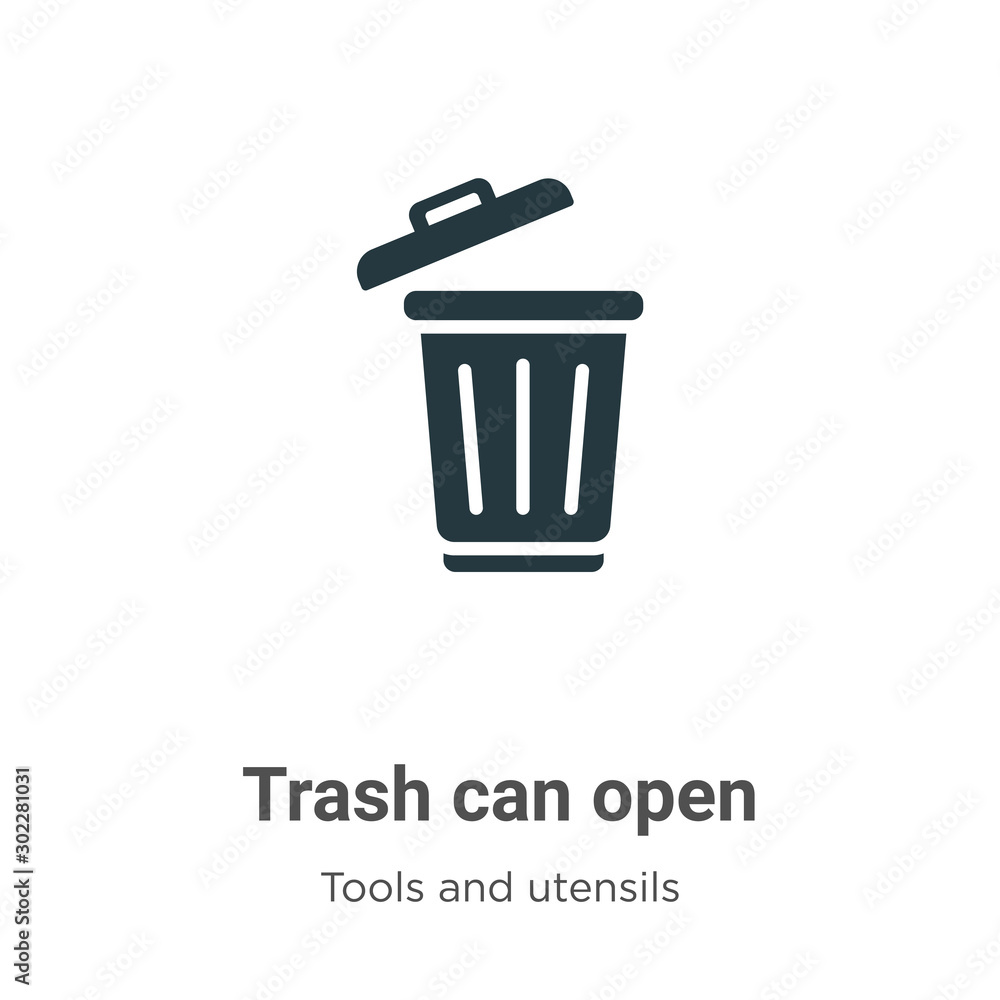 Poster trash can open vector icon on white background. flat vector trash can open icon symbol sign from mod