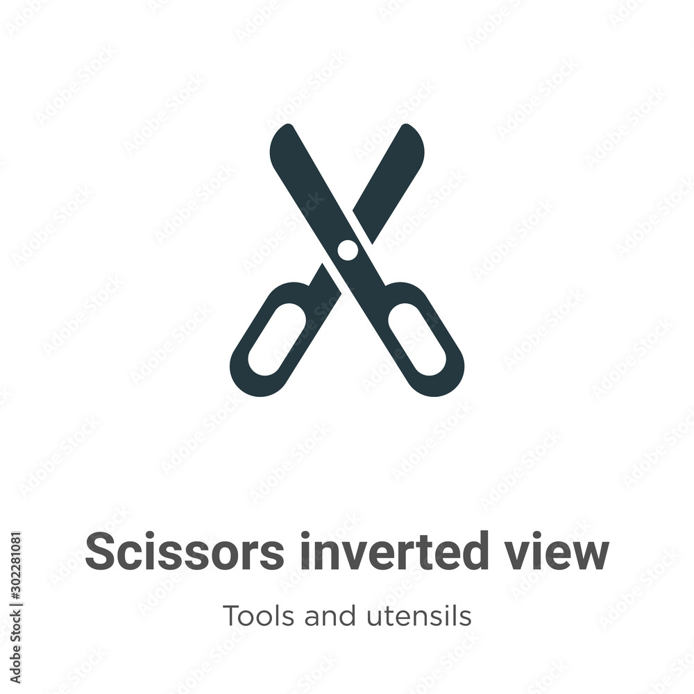 Poster scissors inverted view vector icon on white background. flat vector scissors inverted view icon symb