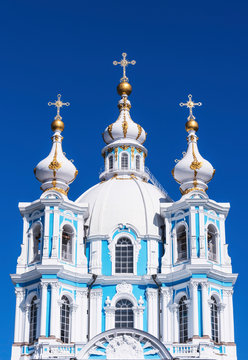 Smolny Cathedral (Sobor) by Francesco Bartolomeo Rastrelli, built between 1748 ? 1764, Saint Petersburg, Russia