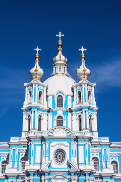Smolny Cathedral (Sobor) by Francesco Bartolomeo Rastrelli, built between 1748 ? 1764, Saint Petersburg, Russia
