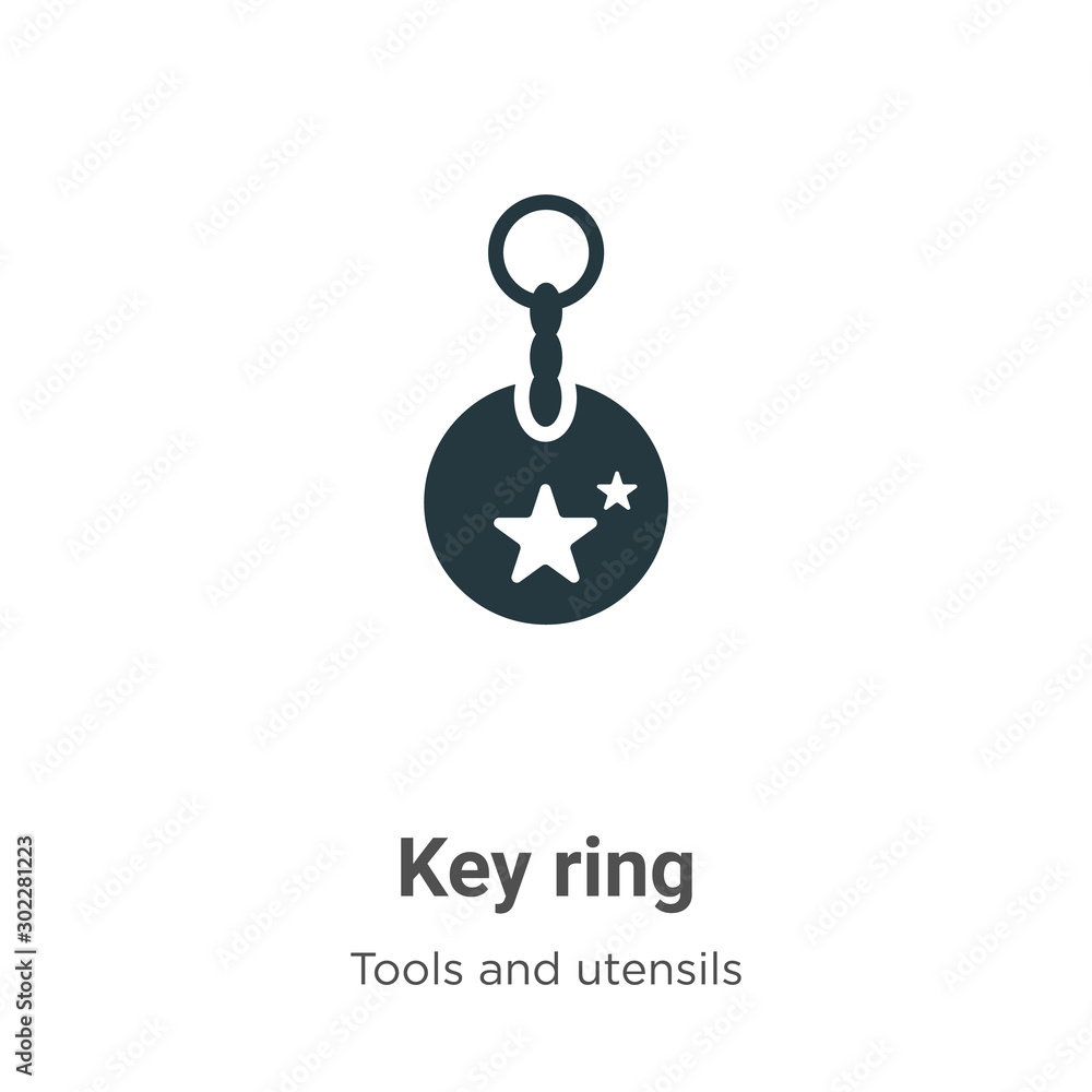 Poster key ring vector icon on white background. flat vector key ring icon symbol sign from modern tools an