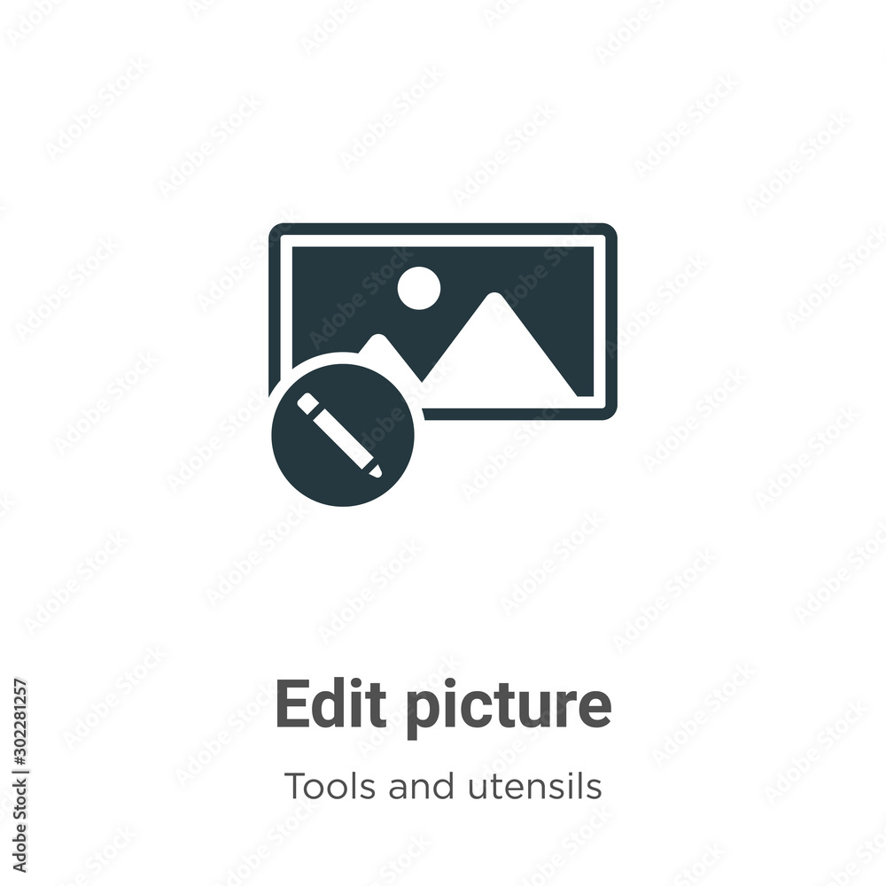 Poster edit picture vector icon on white background. flat vector edit picture icon symbol sign from modern 