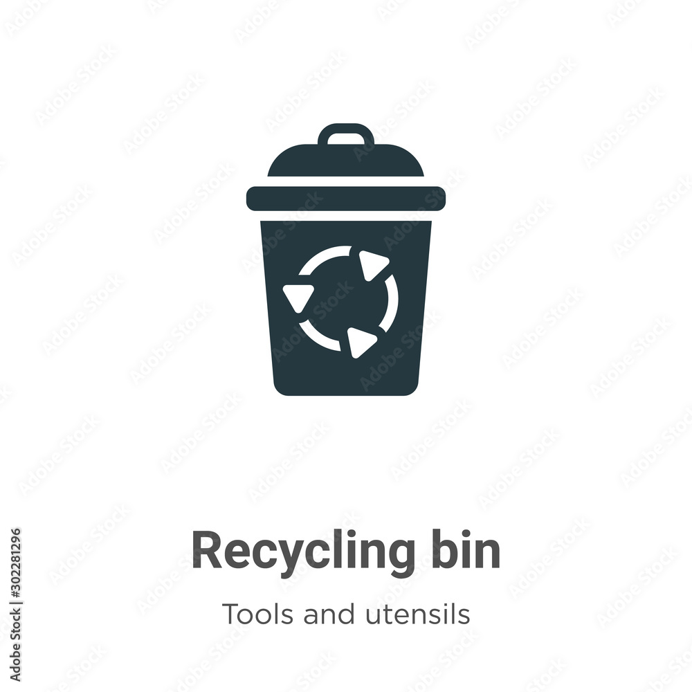 Poster recycling bin vector icon on white background. flat vector recycling bin icon symbol sign from moder