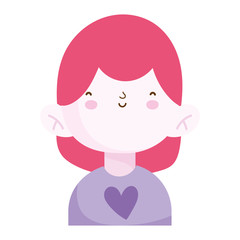 cute little girl portrait cartoon, children