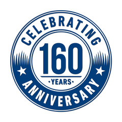 160 years anniversary celebration logo template. Vector and illustration.