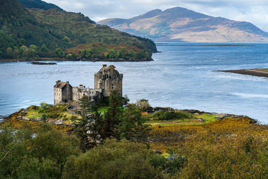 Eilean Donan Castle by Loch Duich, Dornie, Kyle of Lochalsh, The Highlands, Scotland, United Kingdom