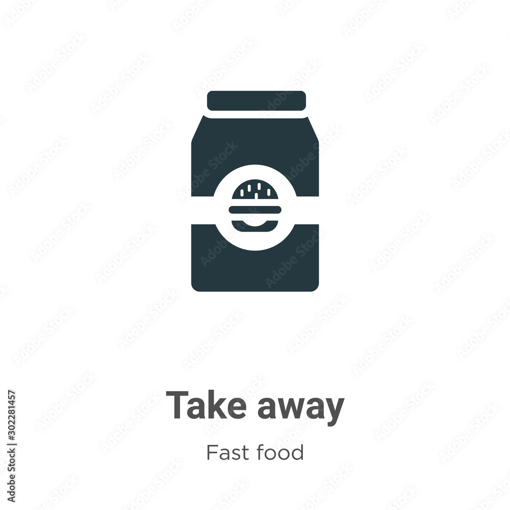 Poster take away vector icon on white background. flat vector take away icon symbol sign from modern fast f