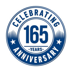 165 years anniversary celebration logo template. Vector and illustration.