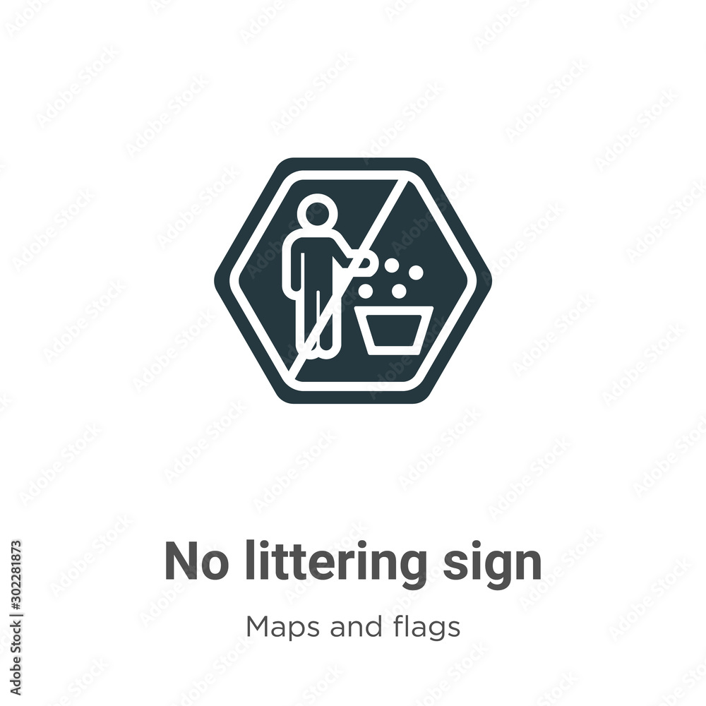 Poster no littering sign vector icon on white background. flat vector no littering sign icon symbol sign fr