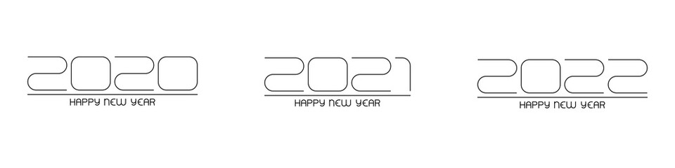 Fototapeta premium Future line style new year number 2020, 2021 and 2022