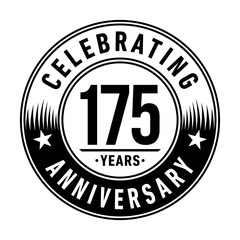 175 years anniversary celebration logo template. Vector and illustration.