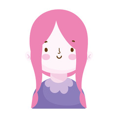 cute little girl portrait cartoon, children