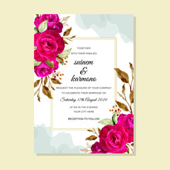 wedding template with flower vector