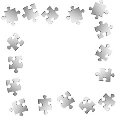 Abstract enigma jigsaw puzzle metallic silver 