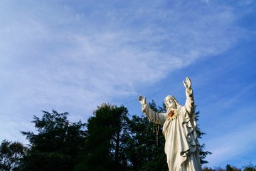 Fototapeta premium Statue of Jesus, Cratloe Woods, County Clare, Ireland