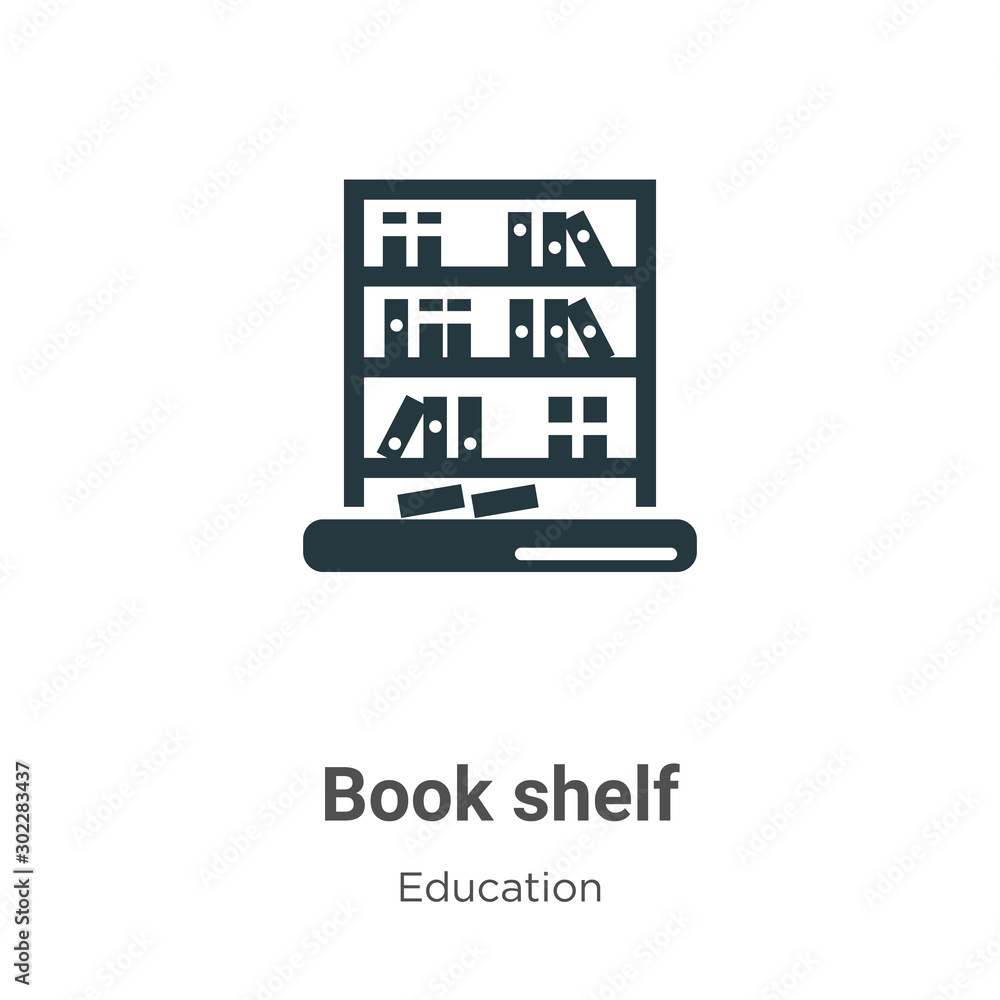 Poster book shelf vector icon on white background. flat vector book shelf icon symbol sign from modern educ