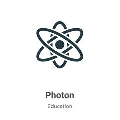 Photon vector icon on white background. Flat vector photon icon symbol sign from modern education collection for mobile concept and web apps design. - obrazy, fototapety, plakaty