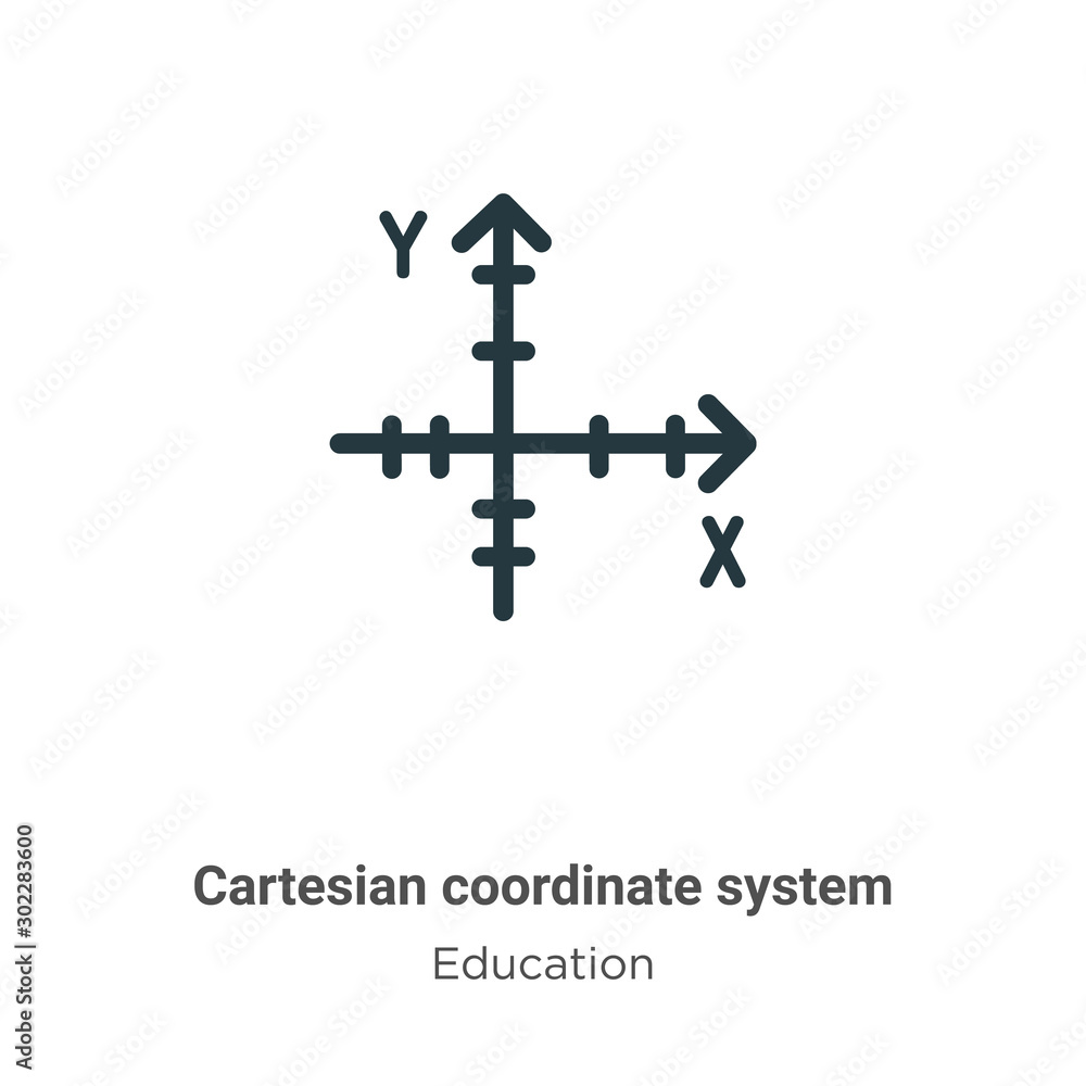 Poster cartesian coordinate system vector icon on white background. flat vector cartesian coordinate system