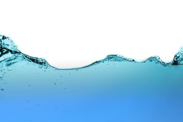 Water splash or water wave with bubbles of air on the background.