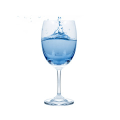 Fresh Water ripple in glass isolated on white background.