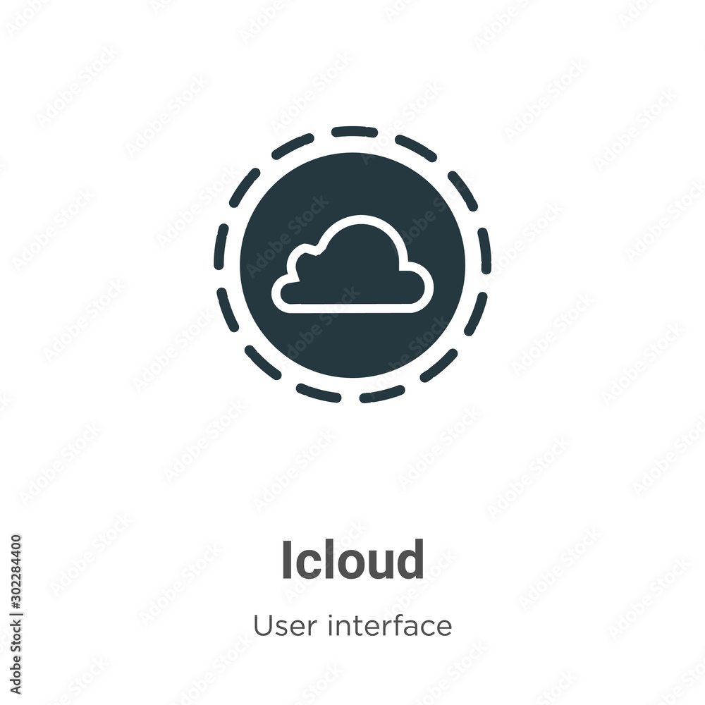 Poster icloud vector icon on white background. flat vector icloud icon symbol sign from modern user interfa