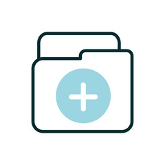 Obraz premium folder file equipment medical icon line fill