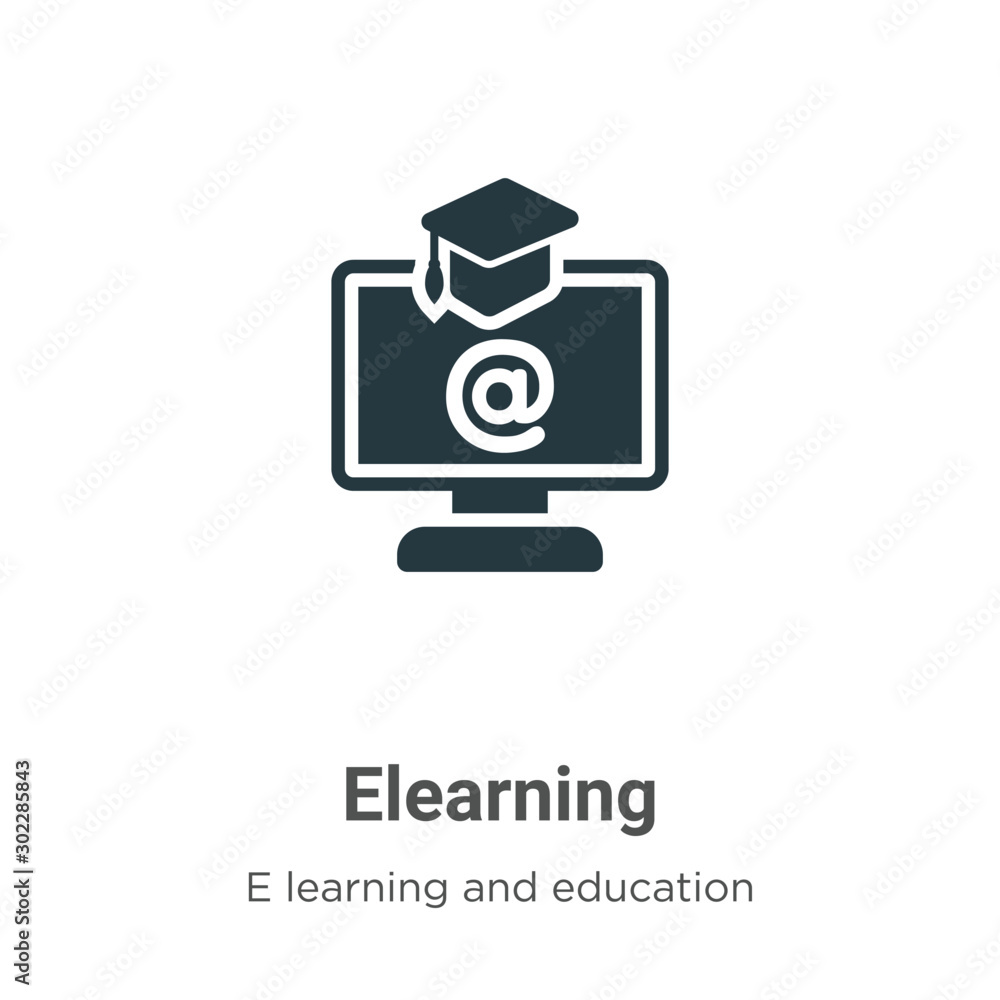 Poster elearning vector icon on white background. flat vector elearning icon symbol sign from modern e lear