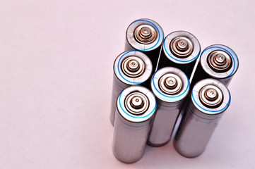 batteries on a light background