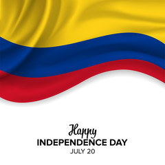 Vector festive illustration of independence day in Colombia celebration on July 20. vector design elements of the national day. holiday graphic icons. National day