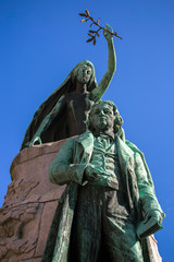 Fototapeta na wymiar France Preseren statue in Ljubljana, Slovenia