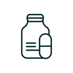 bottle and capsule equipment medical icon line