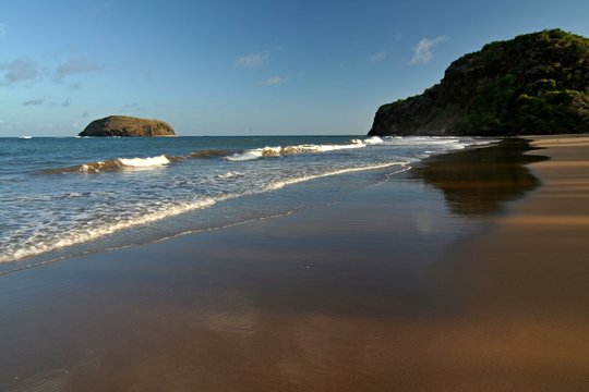 Beach at the village of Itsamia. Moheli Island / Mwali /. Union of the Comoros. Africa.