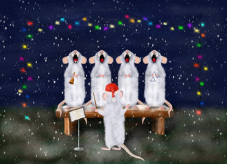 Christmas choir of singing mice