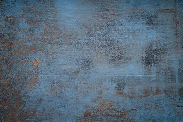 Fotobehang Hal Een blauwe steen grunge achtergrond muur vuile textuur