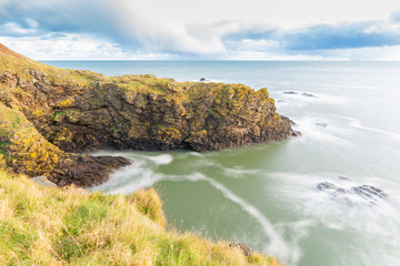 Uk rocky coastline long exposure