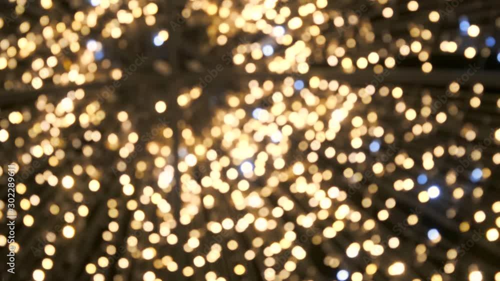 Poster soft defocused new year holidays light abstract background with bokeh balls, out of focus flashing c