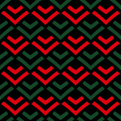 Seamless pattern with geometric elements on a dark background.