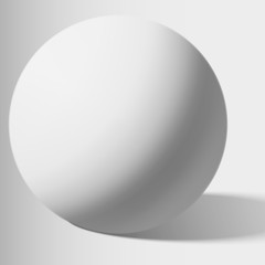 White sphere isolated on white. Vector illustration.
