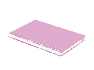 Notebooks purpure realistic vector illustration isolated