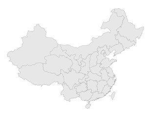 China map political provinces vector
