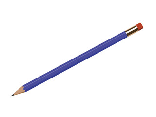 Pencil blue realistic vector illustration isolated
