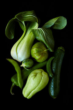 Overhead view of vegetables