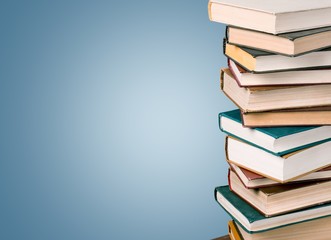 Stack of books, education and learning background