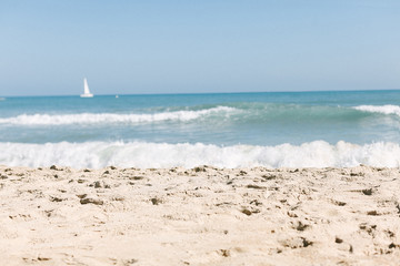 blurred background, sea and beach