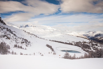 Mountain landscape in Serre Chevalier, French Alps