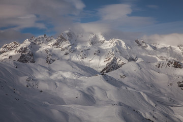 Mountain landscape in Serre Chevalier, French Alps